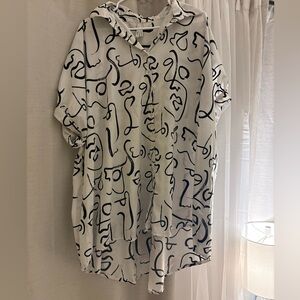 Black and White High low blouse